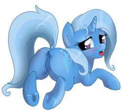 anus equine female friendship_is_magic horn horse my_little_pony plain_background pony pussy solo sugarcup trixie_(mlp) unicorn white_background