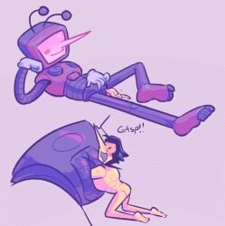 cuntboy deltarune gay head_in_pussy size_difference spamton_g_spamton tenna_(deltarune) unbirthing undertale_(series) yaoi