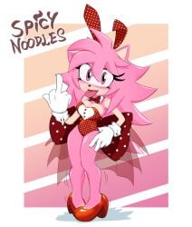 bunnysuit emzberry hedgehog_girl mobian_(species) pink_eyes pink_hair sonic_(series) sonic_oc sonic_the_hedgehog_(series) strawberry streamer virtual_youtuber vtuber vtuber_persona vtuberfanart vtubers youtuber