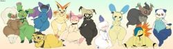 12boys axoarts casual_exposure flaccid large_ass lineup pokemon pokemon_(species) small_penis tagme_(character)