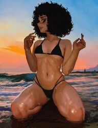 beach bikini casato ellie_(casato) sunset wet