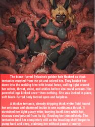 1girls ai_generated anthro black_fur blonde_hair bunny_girl creampie crying drooling furry large_breasts machina267 nude restrained tentacle tentacle_rape