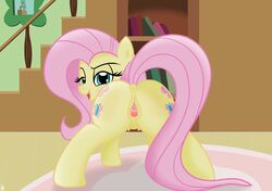 anus ass crotchboobs equine female fluttershy_(mlp) friendship_is_magic horse jakejoke my_little_pony open_mouth pony pussy