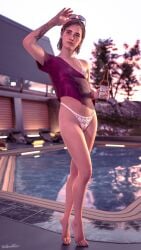 1girls 3d art_trend artist_name bikini bikini_bottom bikini_top blender brown-haired_female crossover ellie_(the_last_of_us) ellie_williams female female_only grand_theft_auto gta_vi_cover_girl nipples_visible_through_clothing pinup pool shirt solo solo_female sunglasses sunglasses_on_head the_last_of_us the_last_of_us_2 thegoatfaper trend watermark white_bikini white_bikini_bottom young_female young_girl young_woman