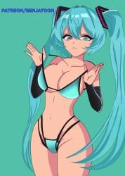 arms_up benjatoon bikini bikini_bottom bikini_pull bikini_top cute cute_expression cute_eyes cute_face cute_girl hatsune_miku hatsune_miku_(collared_bikini) hatsune_miku_(cosplay) hatsune_miku_(fortnite) hatsune_miku_(original) hentai hot miku_hatsune patreon patreon_artist patreon_exclusive patreon_link patreon_logo patreon_url patreon_username pulling_clothing sexy sexy_body sexy_pose vocaloid