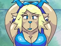 ass_up_head_down ass_visible_from_the_front carol_holiday deltarune dumptruck_ass huge_ass hyper_ass please_look_forward_to_it posing undertale_(series)