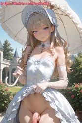 1boy ai_generated balls dress femboy otoko_no_ko penis solo yaoi