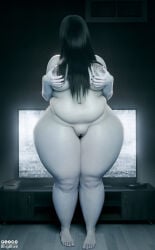 1girls bhigbhee big_breasts chubby chubby_female curvy curvy_figure light-skinned_female pale-skinned_female the_ring thick_ass voluptuous voluptuous_female yamamura_sadako