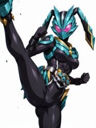 1girls ai_generated breasts bunny_ears chichiueai curvy curvy_female curvy_figure datt_(kamen_rider_my-th) female female_focus female_only helmet kamen_rider kamen_rider_datt kamen_rider_my-th_(series) large_breasts looking_at_viewer thick_thighs thighhighs thighs wide_hips wide_thighs
