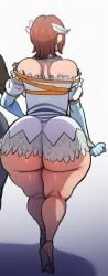 1girls ai_generated big_breasts blue_eyes brown_hair fat_ass juicy_butt princess_elise sonic_(series) sonic_2006 white_skin