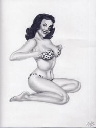 1girls 2007 big_breasts bikini breasts cleavage domino_(marvel) female marvel solo tagme_(artist) traditional_media_(artwork) x-men