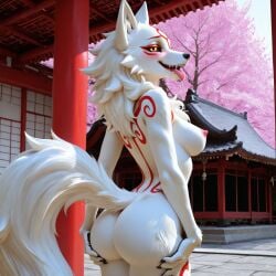 1girl ai_generated amaterasu amaterasu_(okami) anthro anthro_female anthrofied anthroguy anthropomorphic ass_focus back_view beautiful black_sclera breasts canid canine canine_humanoid canis capcom curvy curvy_female curvy_figure deity drooling female female_anthro female_focus female_only flirting flirting_with_viewer fur furry furry_female furry_only goddess high_quality high_resolution highres horny horny_female in_heat in_love japanese japanese_mythology large_breasts looking_at_viewer naked naked_female nipples nude nude_female okami okami_(capcom) posing posing_for_the_viewer red_accents red_markings seductive seductive_eyes seductive_look seductive_pose seductive_smile sexy sexy_body sexy_female sexy_pose tail tits tits_out tounge_out voluptuous voluptuous_body voluptuous_female white_body white_fur white_hair wide_hips wolf wolf_girl wolf_humanoid yellow_eyes