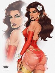 1girls ass big_ass female marvel marvel_rivals rkreates scarlet_witch scarlet_witch_(marvel_rivals) solo swimsuit