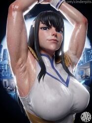 1girls 3d 3d_(artwork) 3d_model 3d_render ai_assisted anime armpit armpit_crease armpit_fetish armpit_peek armpits arms_up artist:cinderpits big_breasts bikini blue_eyes breasts cinderpits detailed detailed_background female kill_la_kill kiryuuin_satsuki mature_female musk musk_clouds pheromones realistic realistic_textures self_upload smelly smelly_armpits smooth_armpits smug smug_face solo solo_female solo_focus sweat sweatdrop sweating sweaty sweaty_armpits sweaty_body sweaty_breasts tight_clothing tight_fit tsundere