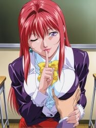 1boy 1girls ai_generated aroused before_sex begging begging_for_sex bible_black big_breasts blazer blush bowtie breast_grab breasts busty classroom curvaceous earrings facing_viewer female female_only finger_to_mouth front_view g-string garter_belt garter_straps groping groping_breasts horny horny_female hourglass_figure huge_breasts indoors inviting inviting_to_sex jacket jewelry large_breasts lingerie lipstick looking_at_viewer makeup male_pov miniskirt moaning night offering offering_sex offering_to_another offering_to_viewer one_eye_closed pinup pov purple_eyes red_hair revealing_clothes ribbon school shirt shoulder_length_hair shushing skimpy skimpy_clothes skirt smile solo stockings takashiro_hiroko teacher thong very_long_hair voluptuous wide_hips