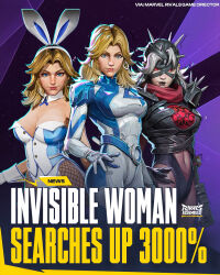 big_breasts blonde_hair bunny_ears bunnysuit cleavage female female_only invisible_woman invisible_woman_(marvel_rivals) marvel marvel_rivals milf