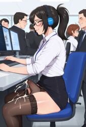 absurd_res ai_generated arcade18 attendant biting_lip civitai cum cum_drip cum_through_clothes cum_through_panties cum_trail dripping_cum dripping_semen excessive_cum futanari hands-free headset hi_res in_public lillylu lillyverse oc office_lady only_futa original original_character people_in_background seaart.ai seated spontaneous spontaneous_ejaculation spontaneous_orgasm stable_diffusion through_clothes unexpected_cumshot