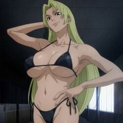 ai_assisted big_breasts bikini black_micro_bikini blonde_hair jujutsu_kaisen micro_bikini yuki_tsukumo