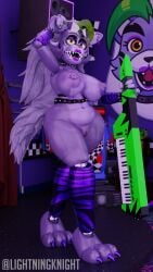 3d 3d_(artwork) animatronic_female big_ass big_breasts big_butt blender five_nights_at_freddy's five_nights_at_freddy's:_security_breach fnaf glasses huge_ass huge_breasts lightningknight mega_pizzaplex nipple_piercing nipples roxanne_wolf_(fnaf) solo wolf wolf_girl