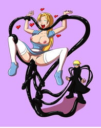 ahe_gao big_breasts blonde_hair breasts dahs green_eyes hair heart igocu knightsnipe tentacle ucogi vaginal_penetration valentine's