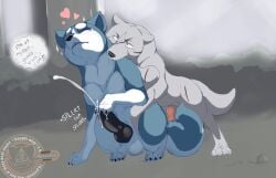 akita akita_inu anal animal_genitalia animal_penis bodily_fluids canid canine canine_genitalia canine_penis canis cum cumshot domestic_dog duo ejaculation feral genital_fluids genitals ginga_(series) hi_res kishu_inu knot kyoshiro_(ginga) male male/male mammal metalfox penis rubbing_penis spitz weed_(ginga)