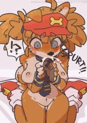 canine cum_in_mouth furry oral_sex s0711108_(artist) translucent_penis yagi_the_goat