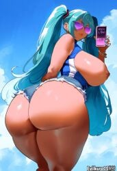 1girls ai_generated back_view backboob bare_legs beach big_ass big_butt blue_eyes blue_hair brazil brazilian brazilian_female brazilian_miku bubble_butt dat_ass evilkuro05 fat_ass gigantic_ass gigantic_breasts hatsune_miku huge_ass huge_breasts huge_thighs latin_american_hatsune_miku_(meme) long_hair looking_back massive_ass massive_breasts short_shorts solo_female squatting sweat sweatdrop tan-skinned_female tan_body tanned_female tanned_skin thick_body thick_female thick_thighs thighs twintails very_long_hair vocaloid voluptuous voluptuous_female