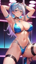 1female 1girls ai_generated big_breasts bikini breasts female female_only original original_character pole pole_dancer pole_dancing solo solo_female tagme voluptuous voluptuous_female