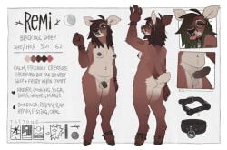 2024 absurd_res anthro anthro_only areola balls biped breasts deer ear_piercing ears_up english_text erection facial_piercing forked_tongue futa_only genitals gynomorph hair hi_res hooves intersex long_hair lundi mammal model_sheet navel navel_piercing nipples nose_piercing nude penis piercing pronouns remi_(lundi) solo standing tattoo text tongue tongue_piercing trans_(lore) trans_woman_(lore)