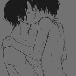 1:1 2boys brothers duo freckles gay grey incest kissing male male_only monkey_d_luffy monochrome multiple_boys one_piece portgas_d_ace siblings yaoi