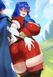 1girls ai_generated big_ass big_breasts blue_eyes blue_hair blush caeda_(fire_emblem) cheating cheating_wife fire_emblem fire_emblem:_mystery_of_the_emblem fire_emblem:_new_mystery_of_the_emblem fire_emblem:_shadow_dragon fire_emblem:_shadow_dragon_and_the_blade_of_light hand_on_ass looking_at_viewer marth_(fire_emblem) netorare princess royalty teenage_girl teenager tharkica