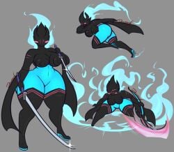 big_ass big_breasts breasts bubble_butt cleavage dewwydartz ember_(warframe) ember_heirloom_(warframe) female huge_ass tagme thick_thighs warframe wide_hips