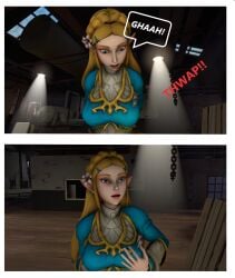 breath_of_the_wild comic_page female princess_zelda quiet_(metal_gear) source_filmmaker the_legend_of_zelda tranquilizer tranquilizer_dart zelda_(breath_of_the_wild)