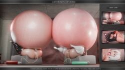 2girls 3d about_to_burst air_inflation air_tank bbw belly_focus belly_inflation bonkshonk bottom_heavy cassia_(bonkshonk) cat_ears cathrine_(bonkshonk) cghonk eyes_rolling_back fat female female_focus hose_in_butt huge_ass huge_belly huge_breasts huge_nipples hyper_belly inflation looking_at_belly overweight ready_to_pop shocked small_breasts streaming stretch_marks thighhighs tongue_out what why wide_hips wtf