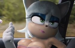 breasts cleavage edit female green_eyes hair lipstick pink_lipstick rouge_the_bat screencap screenshot_edit solo sonic_(series) sonic_the_hedgehog_(film) sonic_the_hedgehog_(series) tagme