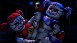 2girls 3d 3d_animation animated animatronic blue_eyes circus_baby circus_baby_(fnaf) circus_baby_(original) female female/female female_only five_nights_at_freddy's five_nights_at_freddy's:_sister_location footwear full_color joeshownsfw lesbian_sex moan moaning mp4 robot robot_girl robot_humanoid scissoring selfcest shorter_than_30_seconds sound tagme tribadism video yuri