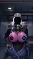 1girls 3d 3d_(artwork) alien alien_girl big_breasts bodysuit breasts breasts_out busty clothing female female_only hand_on_hip huge_breasts large_breasts looking_at_viewer mass_effect pasties quarian rodler-h8 solo tali'zorah_nar_rayya thick_thighs wide_hips