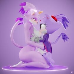 3d_(artwork) 5_toes anthro barefoot blaze_the_cat blender_(artwork) blush breast_play breast_suck breastfeeding breasts digital_media_(artwork) domestic_cat feet felid feline felis female female/female fur hi_res humanoid_feet mammal nude plantigrade purple_body purple_fur sega selfcest simple_background smile solo sonic_(series) sonic_the_hedgehog_(series) square_crossover sucking tail toes unuxory warfare_blaze warfare_machine