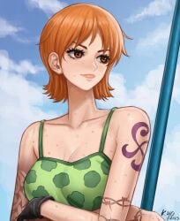 female female_only kyopink nami nami_(one_piece) one_piece pre-timeskip