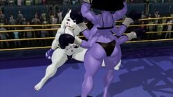 2girls 3d 6_arms after_fight anthro arena ass audience big_ass big_breasts big_butt big_thighs bikini black_hair blockyobjectawesomer boxing boxing_gloves boxing_match boxing_ring bra breasts bruise bruised bruises bubble_ass bubble_butt butt defeated defeated_female defeated_heroine downed duo female female_focus female_only fighting_ring flexing flexing_bicep furry gloves huge_breasts indigo_boxing_gloves indigo_gloves indoors large_ass large_breasts milf mmd monster_girl muffet multi_arm multi_limb panties ryona short_hair spider_girl thighs toby_fox toriel undertale violet_boxing_gloves violet_gloves wide_hips