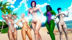 3d 5girls alien alien_girl alien_humanoid athletic athletic_female big_ass big_breasts bikini blonde_hair blue_eyes breasts bust busty chest cleavage curvaceous curvy curvy_figure dc dc_comics doom4rus doris_zeul earth_2 female fit fit_female giganta green-skinned_female green_body green_eyes green_hair green_skin hero heroine hips hourglass_figure huge_ass huge_breasts hulk_(series) human humanoid jennifer_walters justice_society_of_america kara_zor-el karen_starr karen_starr kryptonian large_ass large_breasts legs light-skinned_female light_skin marvel marvel_comics mature mature_female multiple_girls power_girl she-hulk short_hair slim_waist superhero superheroine superman_(series) thick thick_hips thick_legs thick_thighs thighs voluptuous voluptuous_female waist wide_hips