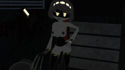 female female_focus female_only murder_drones naked_female robot_girl v_(murder_drones) white_hair