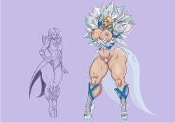annon blonde_female blonde_hair blue_eyes breasts emma_frost emma_frost_(marvel_rivals) female gigantic_breasts large_breasts marvel marvel_comics marvel_rivals nipples topless topless_female white_queen x-men