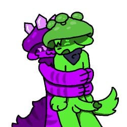 anal anal_sex anthro arachnid araneomorph arthropod canid canine canis crystal crystal_horn duo fungus hug hugging_another hugging_from_behind low_res male male/male mammal mushroom mushroomwolf penetration pseudo_horn restrained spider wolf wolf_spider