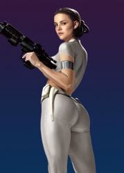1girls actress alternate_version_available arion69 arm_up armlet ass attack_of_the_clones background beauty_mark belt big_ass blaster blue_background breasts brown_eyes brown_hair celebrity clothed clothed_female clothing eyes female female_focus female_only fully_clothed gun hair holding_gun holding_object holding_weapon holster human human_only large_ass legs light-skinned_female light_skin lips looking_at_viewer looking_back looking_back_at_viewer looking_down looking_down_at_viewer lucasfilm medium_breasts mole mole_under_eye natalie_portman open_eyes padme_amidala pants patreon pinup pose ranged_weapon real_person realistic rear_view shiny_skin shirt side_view simple_background solo solo_female solo_focus standing star_wars thick_thighs tied_hair torn_clothes violet_background weapon white_clothing