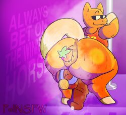 1boy big_ass equine equine_penis horse horse_race_tests jovial_merryment male object_in_ass object_insertion pelnsfw peludoburro penis sweat sweatdrop sweating tagme text