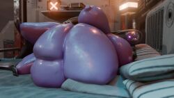 1girls 3d 3d_(artwork) alien alien_girl alien_humanoid belly big_belly big_breasts breasts buttblenderer fat fat_female female female_focus female_only huge_belly huge_boobs huge_breasts laying_on_bed laying_on_side looking_at_viewer loving_gaze mass_effect obese obese_female purple_skinned_female quarian resting solo solo_female solo_focus tali'zorah_nar_rayya
