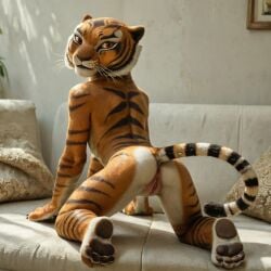 3d ai_generated cute female female_only furry furry_female furry_only kung_fu_panda master_tigress pussy realistic tigress
