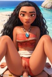 1boy 1boy1girl 1girls ai_generated anal anal_sex artist_name bare_shoulders beach black_hair breasts brown_eyes clothing_aside dark-skinned_female dark_skin day disney disney_princess female forehead hi_res jewelry lips long_hair looking_at_viewer moana moana_2 moana_waialiki necklace ocean outdoors panties panties_aside parted_lips penis pov pussy rule34lab sex skirt solo_focus spread_legs straight strapless tube_top uncensored underwear