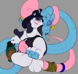 absurd_res accessories_only accessory anthro areola artificer ass balls belt big_areola big_balls big_breasts big_nipples black_hair blue_eyes blue_eyeshadow blue_slime breasts casual_erection casual_nudity clothing corset ear_piercing ear_ring erection eyeshadow eyewear eyewear_on_head fur genitals goggles goggles_on_head goo_transformation gynomorph hair hi_res huge_balls huge_nipples intersex invalid_tag lamp lantern lingerie long_nipples makeup missing_arm mouse_ears mouse_tail navy_fur nimmy nimmy_lilith_(lilithdog) nipples nubbed_penis open_mouth pawpads paws penis piercing pink_nose pink_penis pink_tail ring_piercing slime slime_drip solo tail tefemmosus topwear transformation urethra white_balls white_body white_fur
